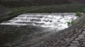 Water Flows Over Step Like Barrier In Tokyo - Hirai-gawa River 4K 4k or 4k+ Resolution