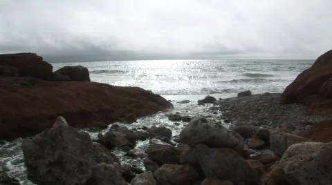 Water flows into the Pacific Ocean Stock-Footage 488304
