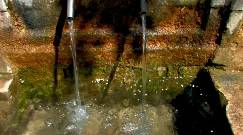 Water flows from the pipe 2 Stock Footage 478111