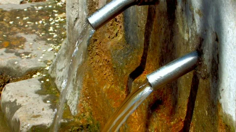 Water flows from the pipe 3 Stock Footage 478071