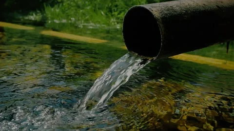 Water flows from the pipe Stock Footage 55806398