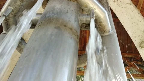 Water Flows From The Pipe Stock Footage 150315306