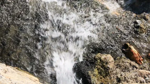 Water flows from the pipe. The view from the top. Stock Footage 93304214