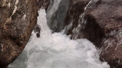 Water flows on the river Stock Footage 87562174