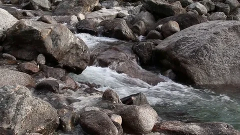 Water flows on the river Video stock 87562973
