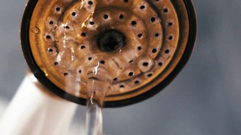 Water Flows From The Shower Close Up. Slow-Motion. 스톡 동영상 102780972