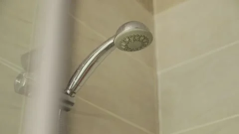 Water flows from the shower Stock Footage 132960777