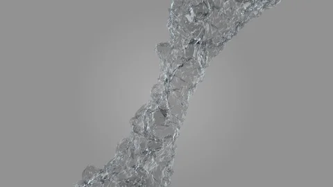 Water flows in slow motion with gray background Video stock 91663322