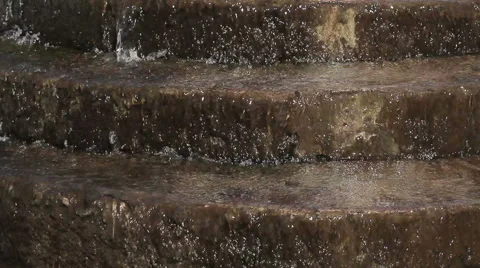 Water flows on the stairs Stock-Footage 48306110