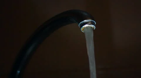 Water flows from the tap 012 Video stock 22322776
