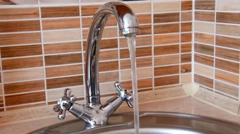 Water flows from the tap Stock-Footage 48581195