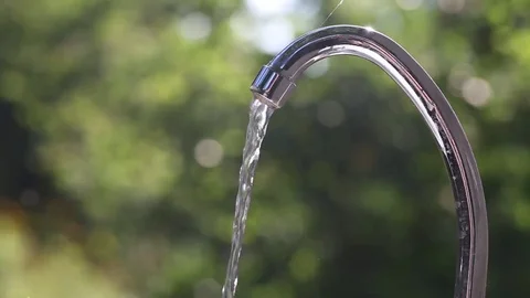 Water flows from the tap Video stock 69153676