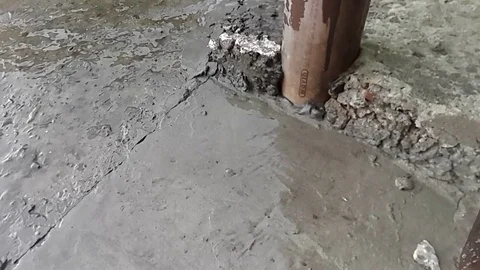 Water flows through cements Stock Footage 83700778