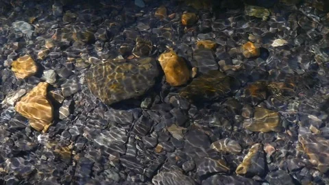 Water flows through the rocks. Background Stock-Footage 88287834