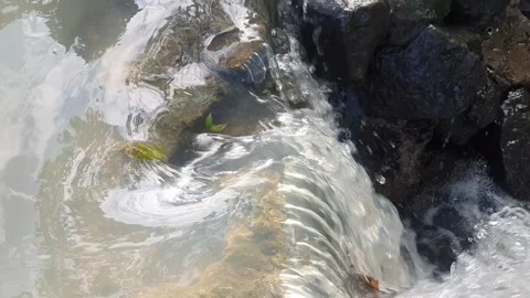 Water flows from top to bottom Stock Footage 301625176