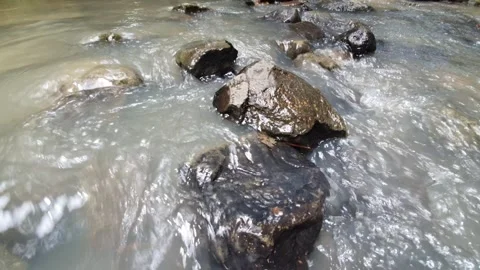 Water flows from top to bottom Stock Footage 303529715