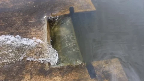 Water flows under pressure at hydroelectric dams. Stock Footage 76507124