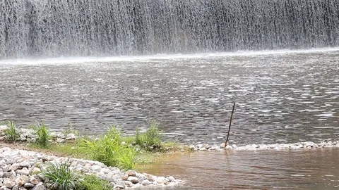 Water flows under pressure at hydroelectric dams. Stock Footage 76507656