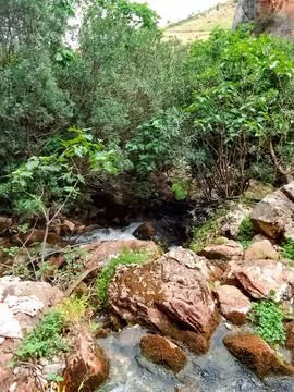 Water flows in the valley Stock Photos