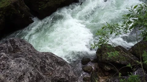 Water flows very quickly and powerfully Stock Footage 244803371