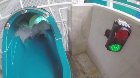 Water Flume Ride Stock Footage 80467072