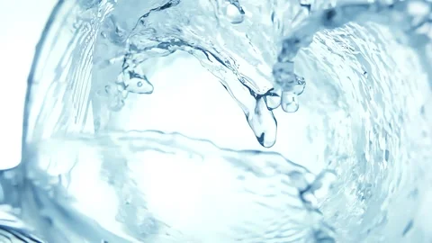 Water fly against to the camera on a white background Video stock 296582136