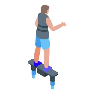 Water up flyboard icon isometric vector. Diver deep water 스톡 일러스트