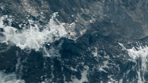 Water foam trace behind the ship Video stock 126199293