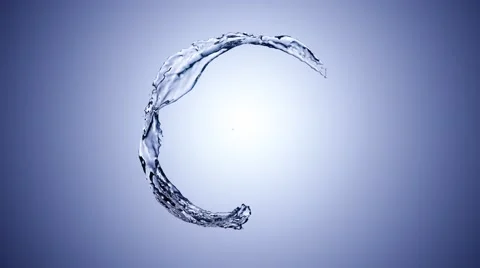 Water forming a circle on light blue background Stock Footage 48275007