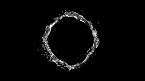 Water forming loop circle Stock Footage 88793975