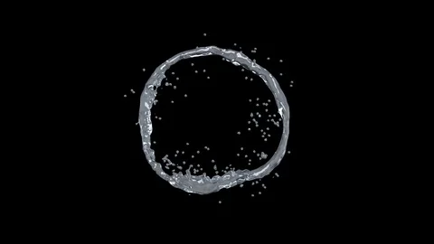 Water forming loop circle Stock Footage 95321087
