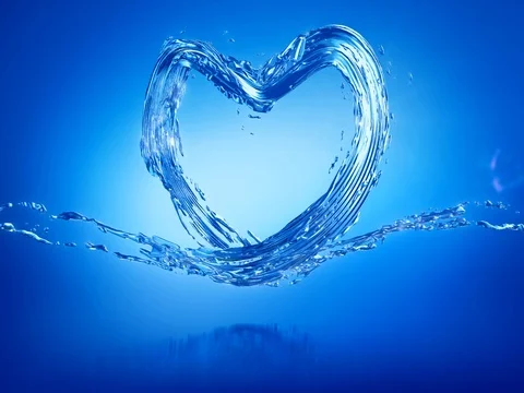 Water Forming A  Shape of Heart On White Background Stock Footage 80552083
