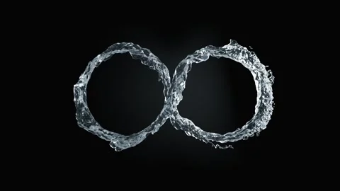Water forming a spinning infinity symbol on a black background. 3d loop Stock Footage 319911915