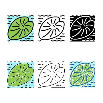 Water forms leaf color icon vector Stock Illustration
