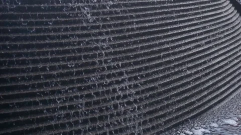 Water fountain flow down step. Stock Footage 75692357