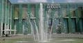Water fountain in front of big shopping arcade in Brunswick city at sunny day 4k or 4k+ Resolution