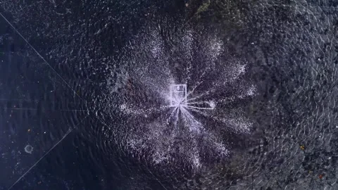 Water Fountain Loop overhead drone aerial view Stock Footage 284664081