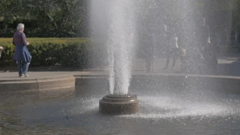 Water fountain in the park Stock Footage