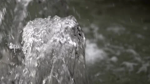 Water fountain splashes create mesmerizing patterns in a serene park Stock Footage 308809835