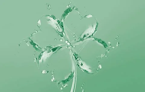 Water Four-Leaf Clover Stock Illustration