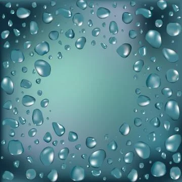Water frame with drops. Vector illustration. Stock Illustration