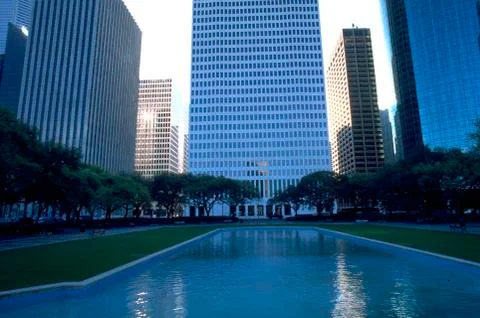 Water frame house office pattern houston texas Fotos de archivo