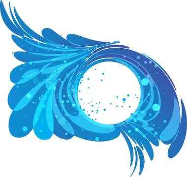 Water frame, splashes of water flow in a circle Stock Illustration