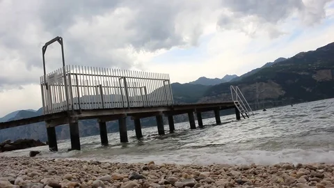 Water of the garda lake Stock Footage 74771618