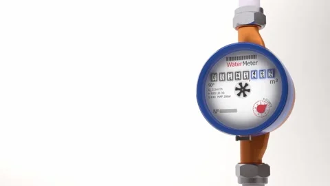 Water gas meter Stockbeeldmateriaal 253172323