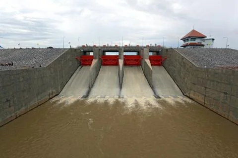 Water gate dam Stock Photos