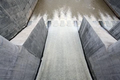 Water from gate dam Stock Photos