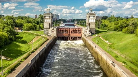 Water-gates timelapse - view 1 Stock Footage 51009478