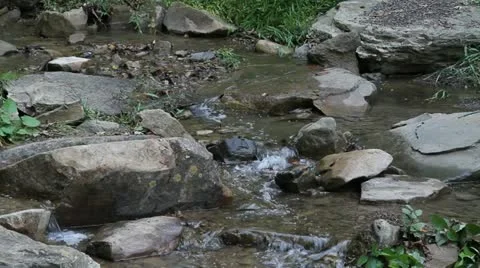 Water gently flowing in a stream Video stock 12357294