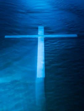 Water ghost cross Stock Photos
